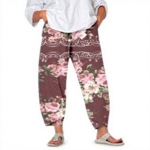 Pantalon Palazzo Femme Léger Coton Tezenis Blanc Dété