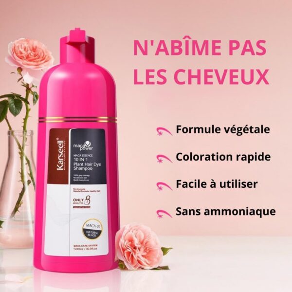 Shampooing colorant noir naturel Karseell couvre cheveux-1