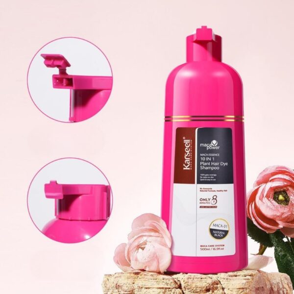 Shampooing colorant noir naturel Karseell couvre cheveux-2