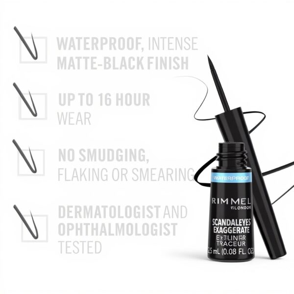 Eyeliner waterproof Rimmel longue tenue pointe précise noir