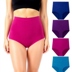 Culotte femme coton taille haute élastique wirarpa lot de 4